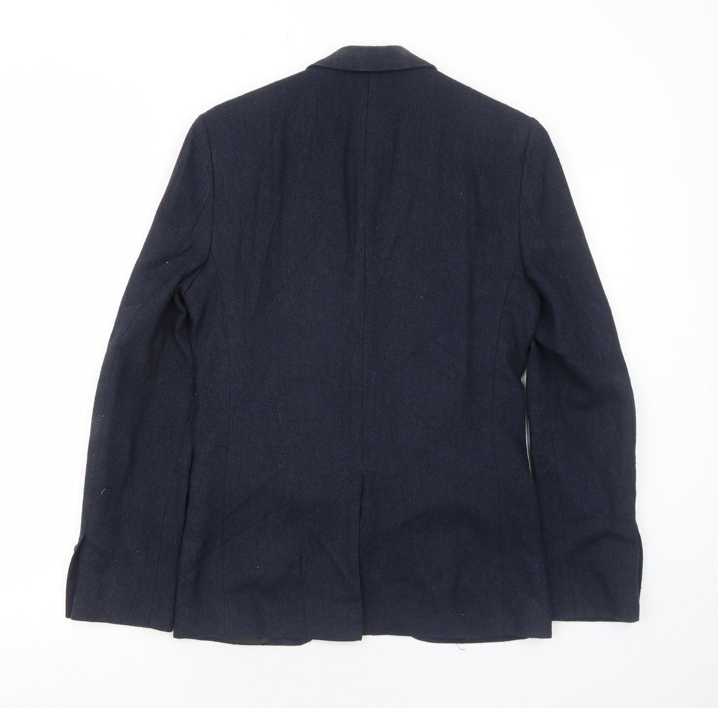 Topman Mens Blue Polyester Jacket Suit Jacket Size 34 Regular