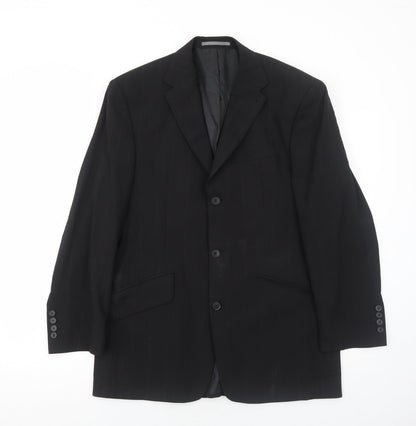 Next Mens Black Polyester Jacket Blazer Size 40 Regular