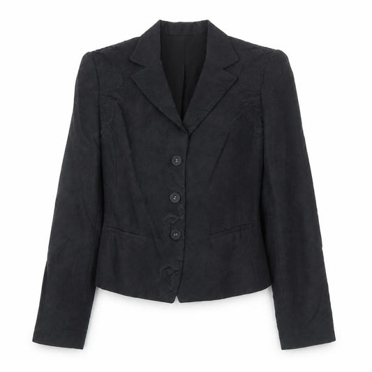 Armand Ventilo Womens Black Geometric Jacket Blazer Size 10 Button