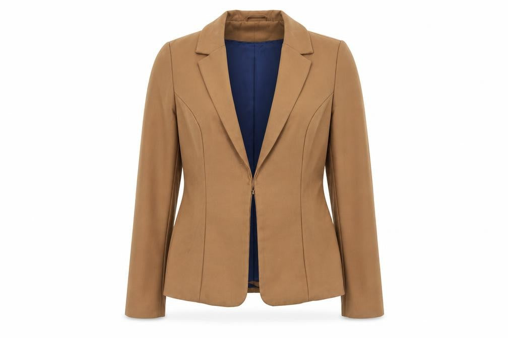 H&M Womens Brown Cotton Jacket Blazer Size 6