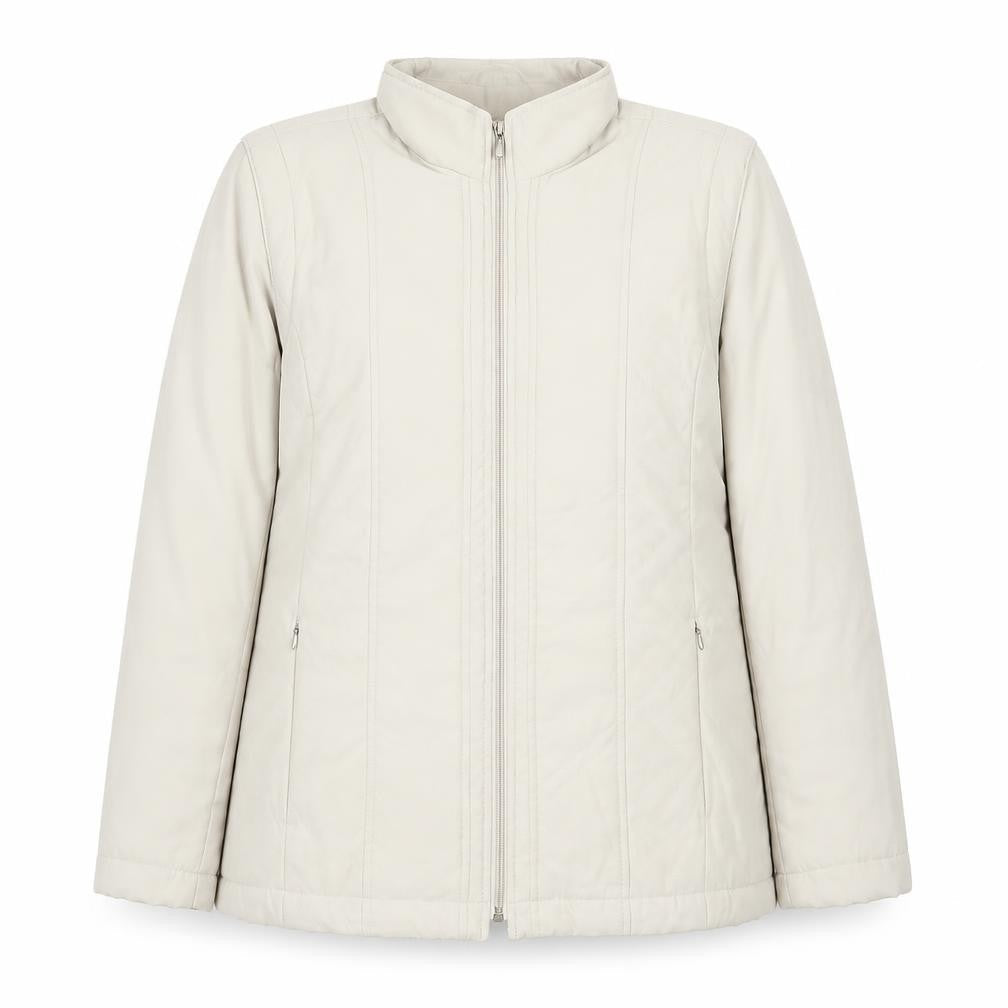 Elegance Womens Beige Jacket Size 14 Zip