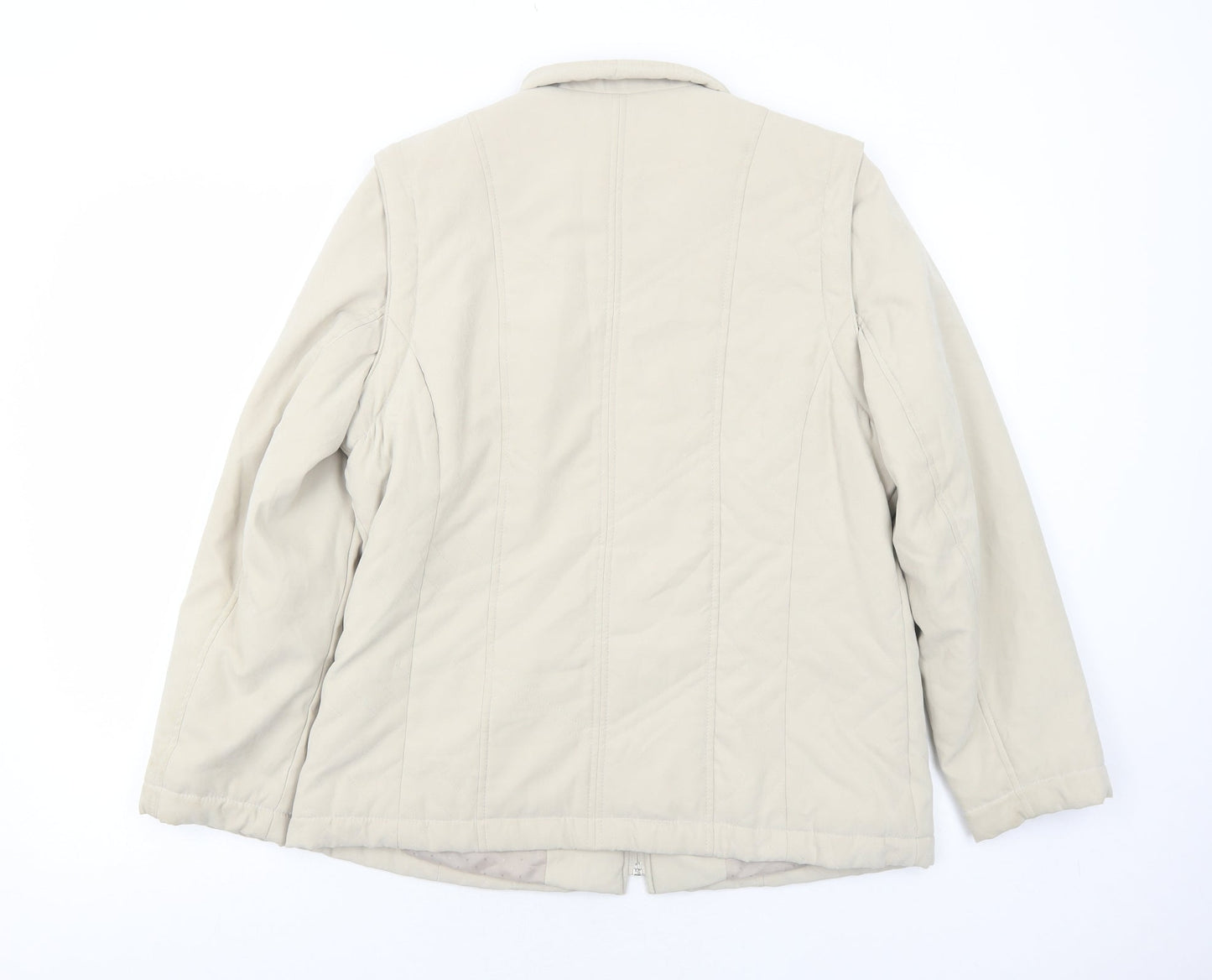 Elegance Womens Beige Jacket Size 14 Zip