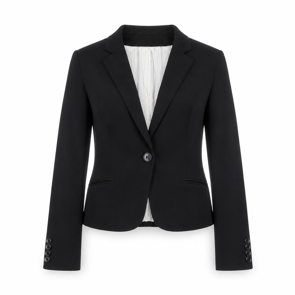 H&M Womens Black Polyester Jacket Blazer Size 10