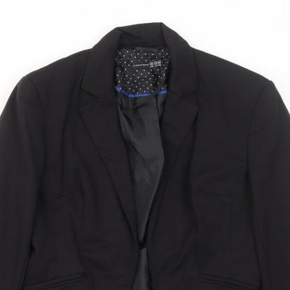 Atmosphere Womens Black Polyester Jacket Blazer Size 10 - Open