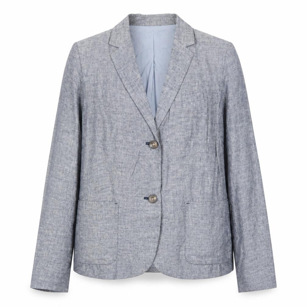 Gap Womens Blue Linen Jacket Blazer Size 8