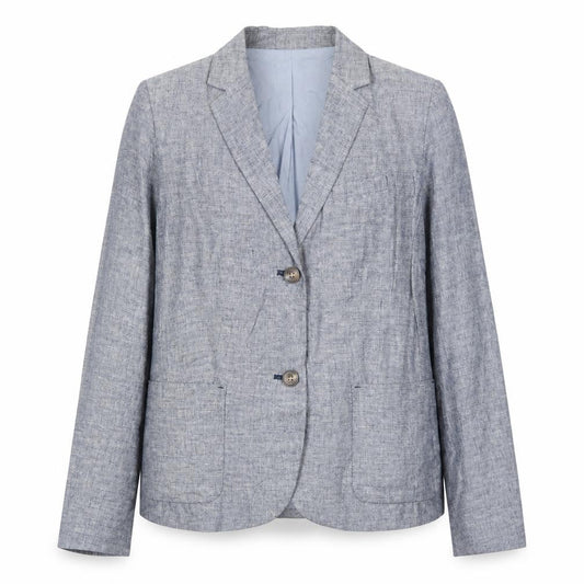 Gap Womens Blue Linen Jacket Blazer Size 8