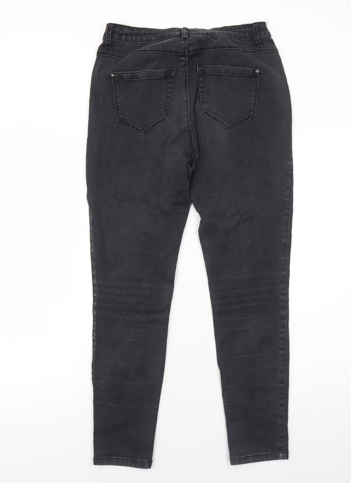 Only Womens Black Cotton Skinny Jeans Size L Regular Zip