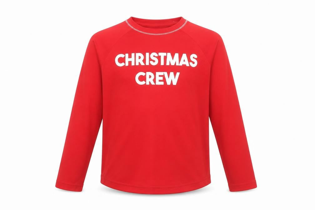Matalan Boys Red Polyester Basic T-Shirt Size 8-9 Years Round Neck Pullover - Christmas Crew
