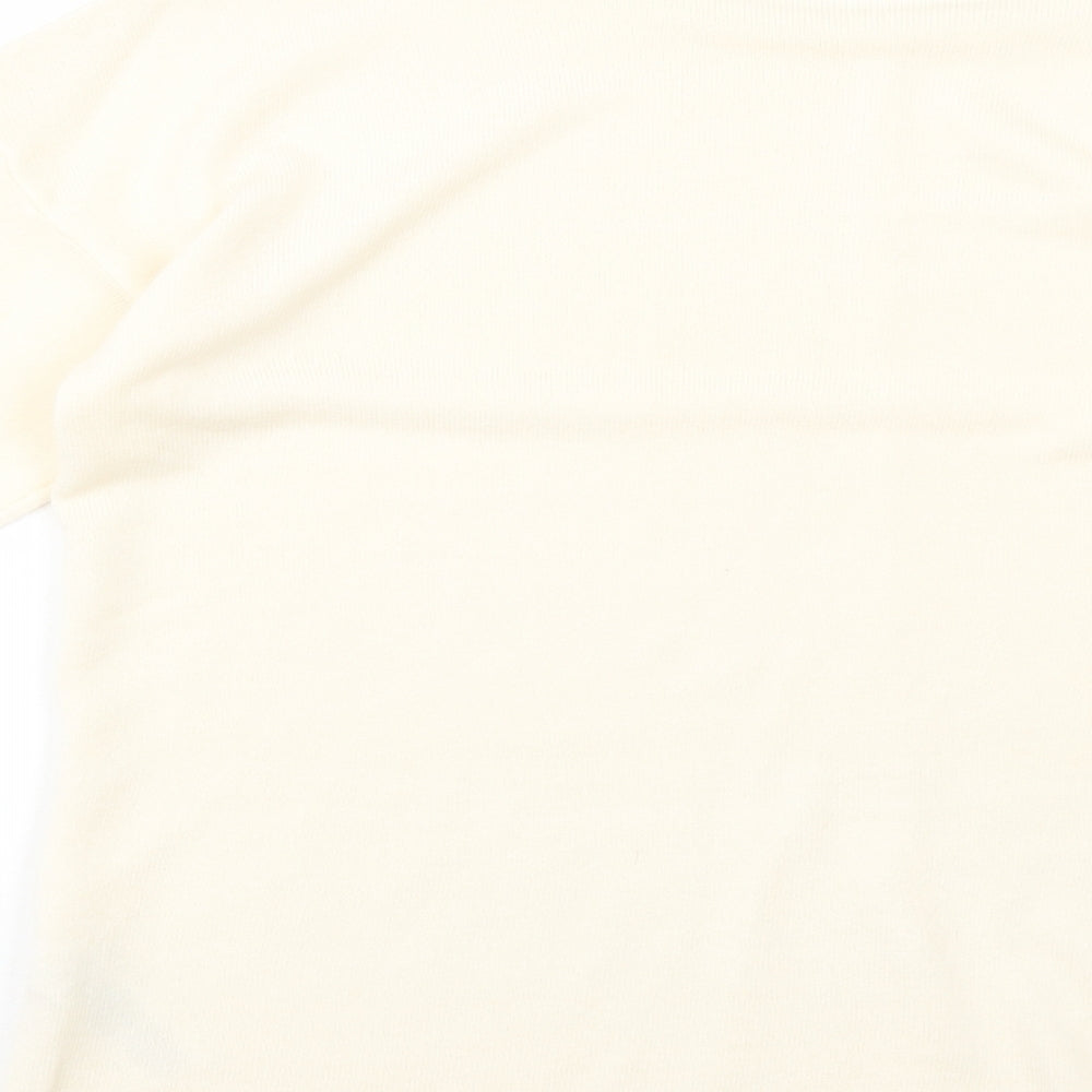 PEP&CO Womens Ivory Round Neck Acrylic Pullover Jumper Size 14