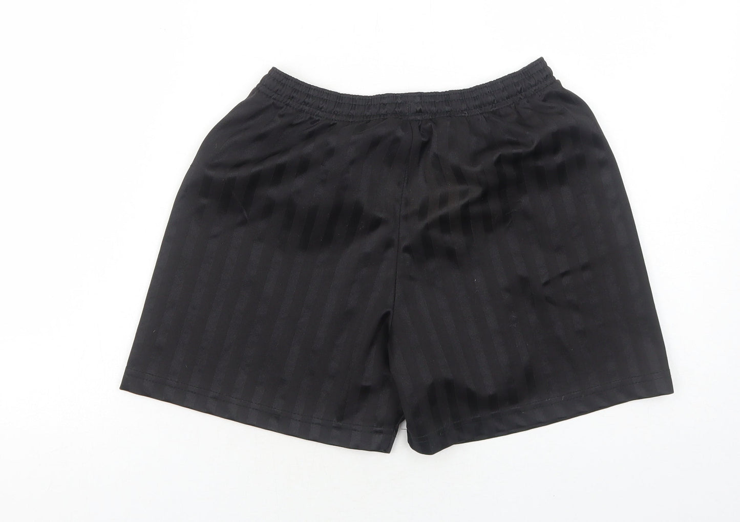 Precision Training Boys Black Striped Polyester Sweat Shorts Size 10 Years Regular Drawstring