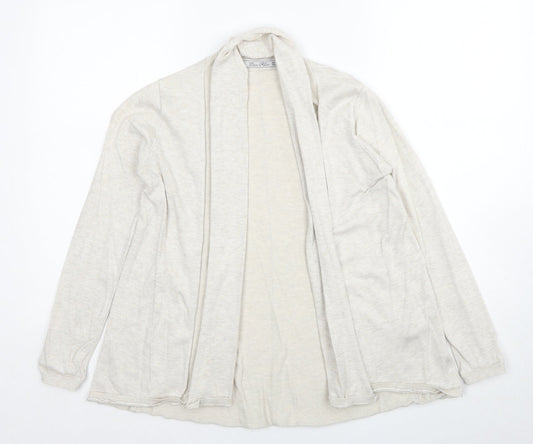 Zara Womens Beige V-Neck Acrylic Cardigan Jumper Size S