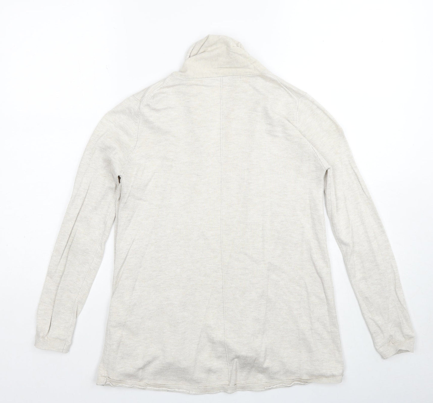 Zara Womens Beige V-Neck Acrylic Cardigan Jumper Size S