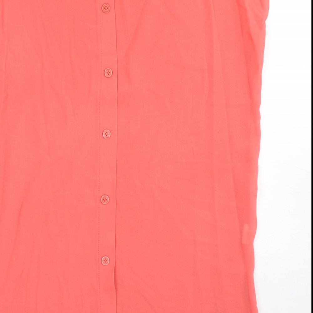 Voulez-Vous Womens Pink Acrylic Basic Tank Size M Round Neck