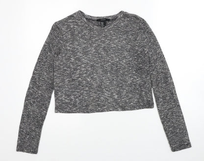Forever 21 Womens Grey Round Neck Polyester Pullover Jumper Size S