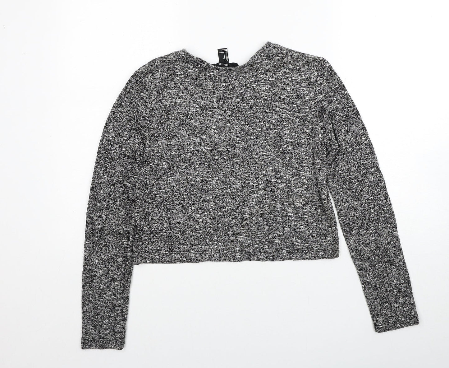 FOREVER 21 Womens Grey Round Neck Polyester Pullover Jumper Size S