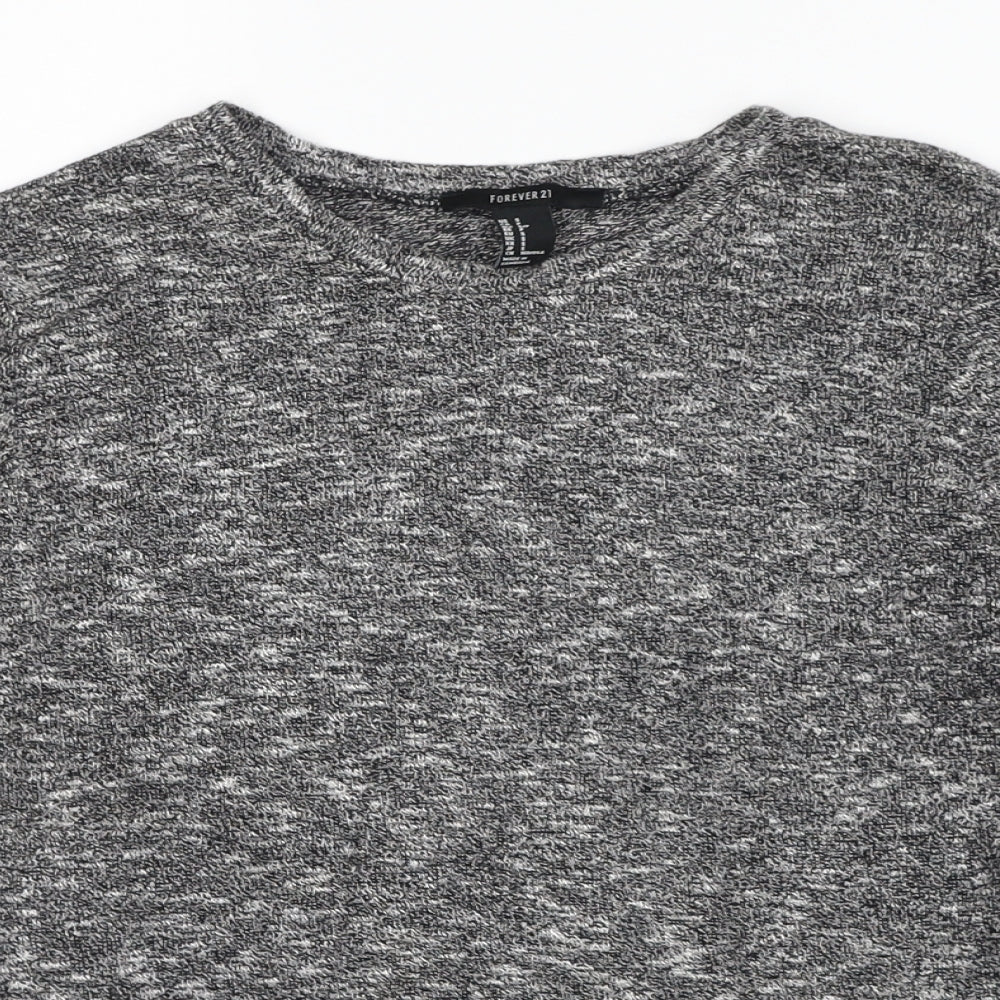 FOREVER 21 Womens Grey Round Neck Polyester Pullover Jumper Size S