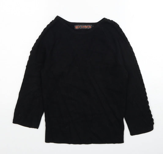 QED London Womens Black Scoop Neck Viscose Pullover Jumper Size S