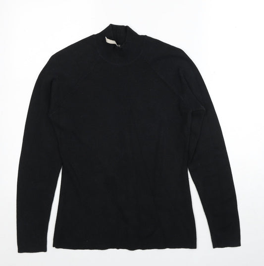 Anthology Womens Black High Neck Cotton Pullover Jumper Size 12 - Size 12-14