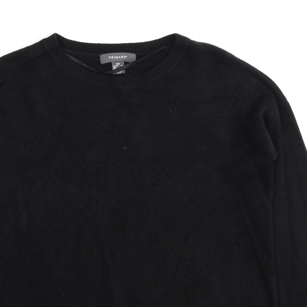 Primark Womens Black Round Neck Acrylic Pullover Jumper Size 4