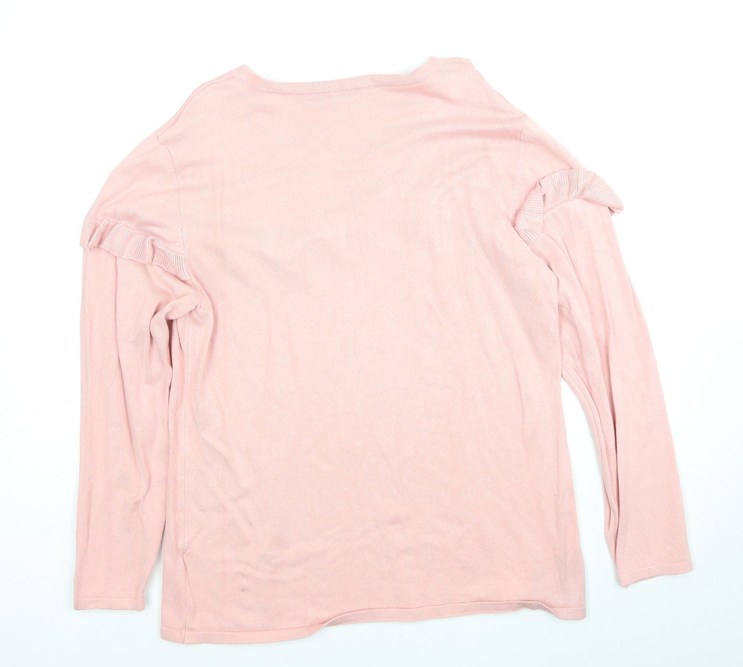 Stock Shop Womens Pink Scoop Neck Viscose Pullover Jumper Size L