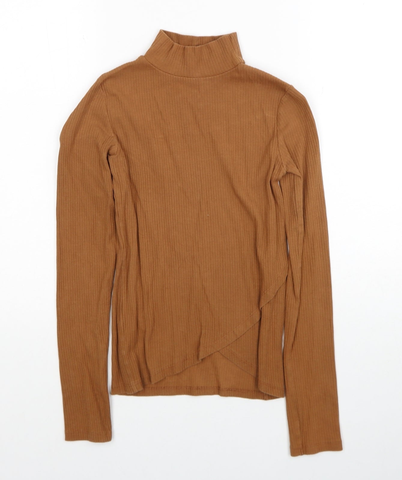 Bershka Girls Brown High Neck Polyester Pullover Jumper Size S Pullover