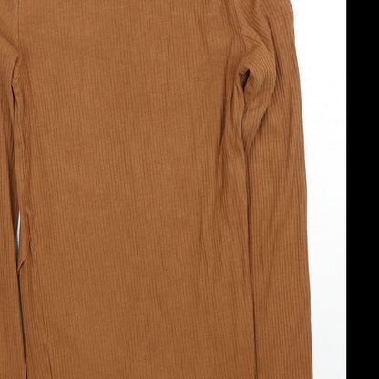Bershka Girls Brown High Neck Polyester Pullover Jumper Size S Pullover