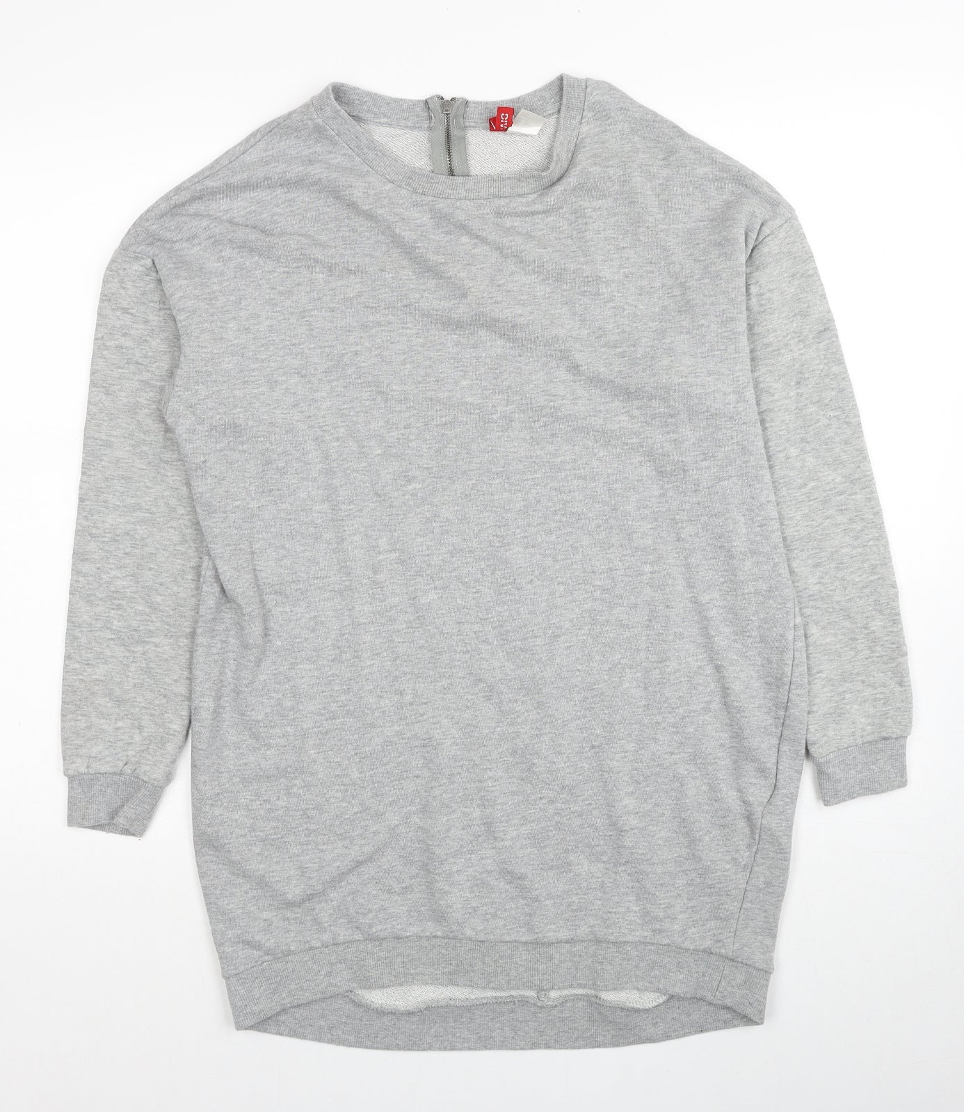 Divided by H&M Womens Grey Cotton Pullover Sweatshirt Size S Zip