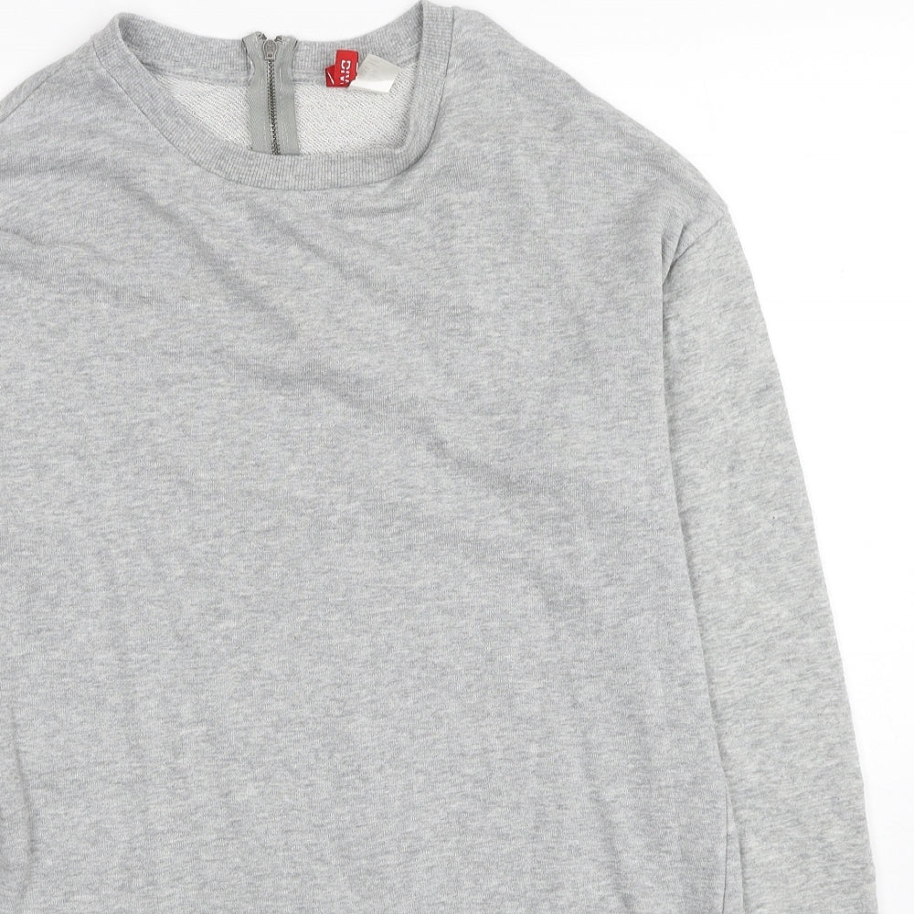 Divided by H&M Womens Grey Cotton Pullover Sweatshirt Size S Zip