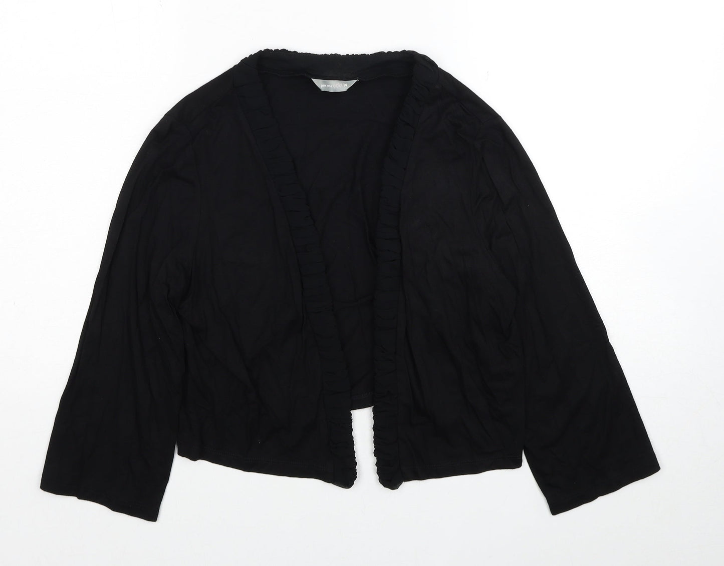 Per Una Womens Black V-Neck Viscose Cardigan Jumper Size 14