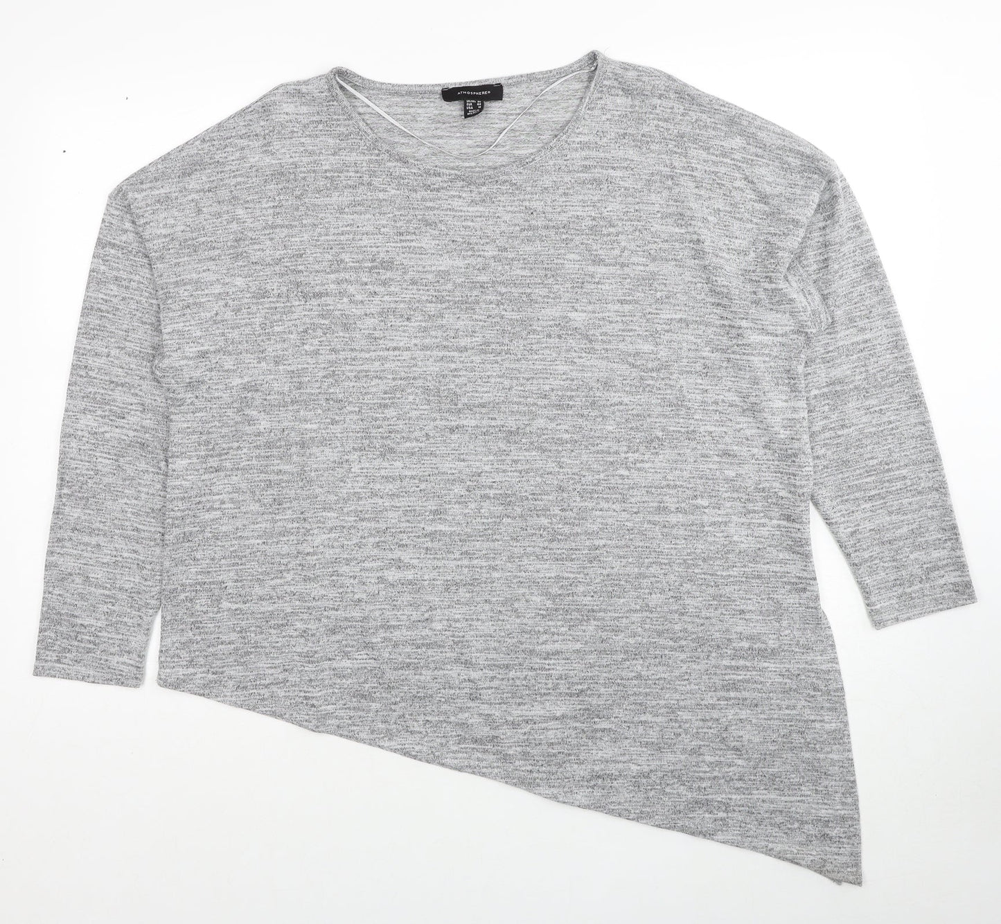 Atmosphere Womens Grey Round Neck Polyester Pullover Jumper Size 20