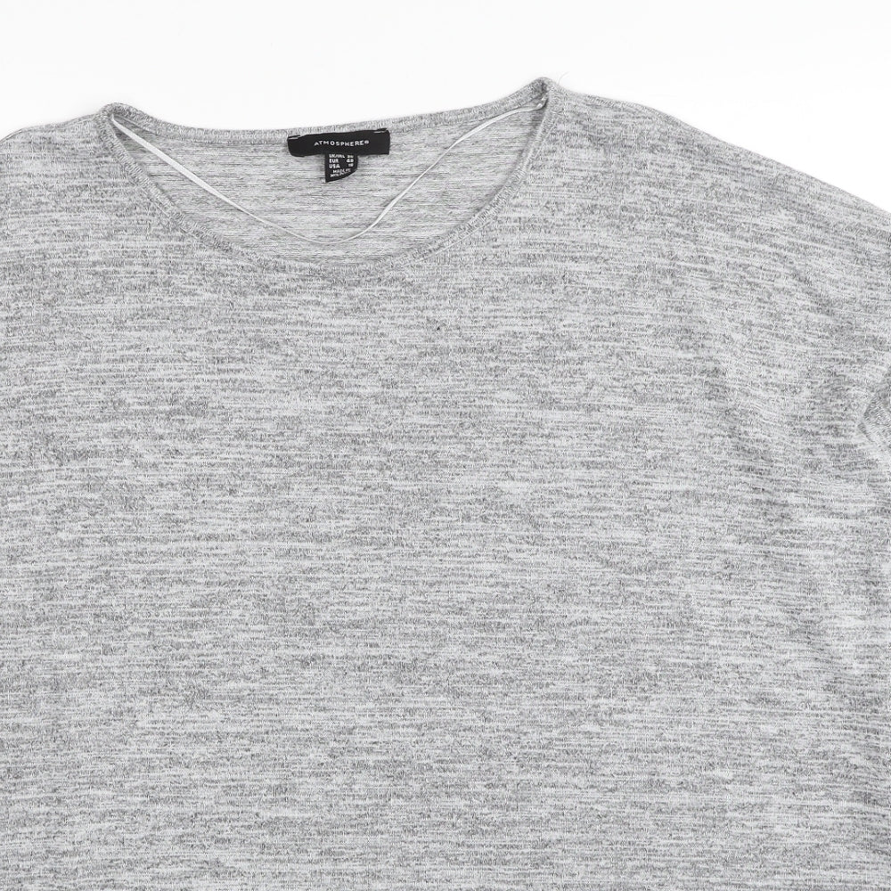 Atmosphere Womens Grey Round Neck Polyester Pullover Jumper Size 20