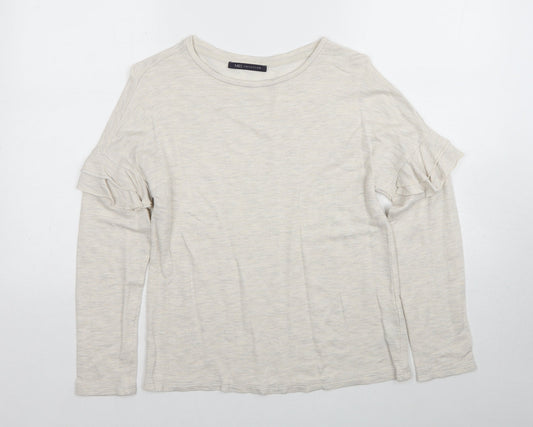 Marks and Spencer Womens Ivory Round Neck Viscose Pullover Jumper Size 10