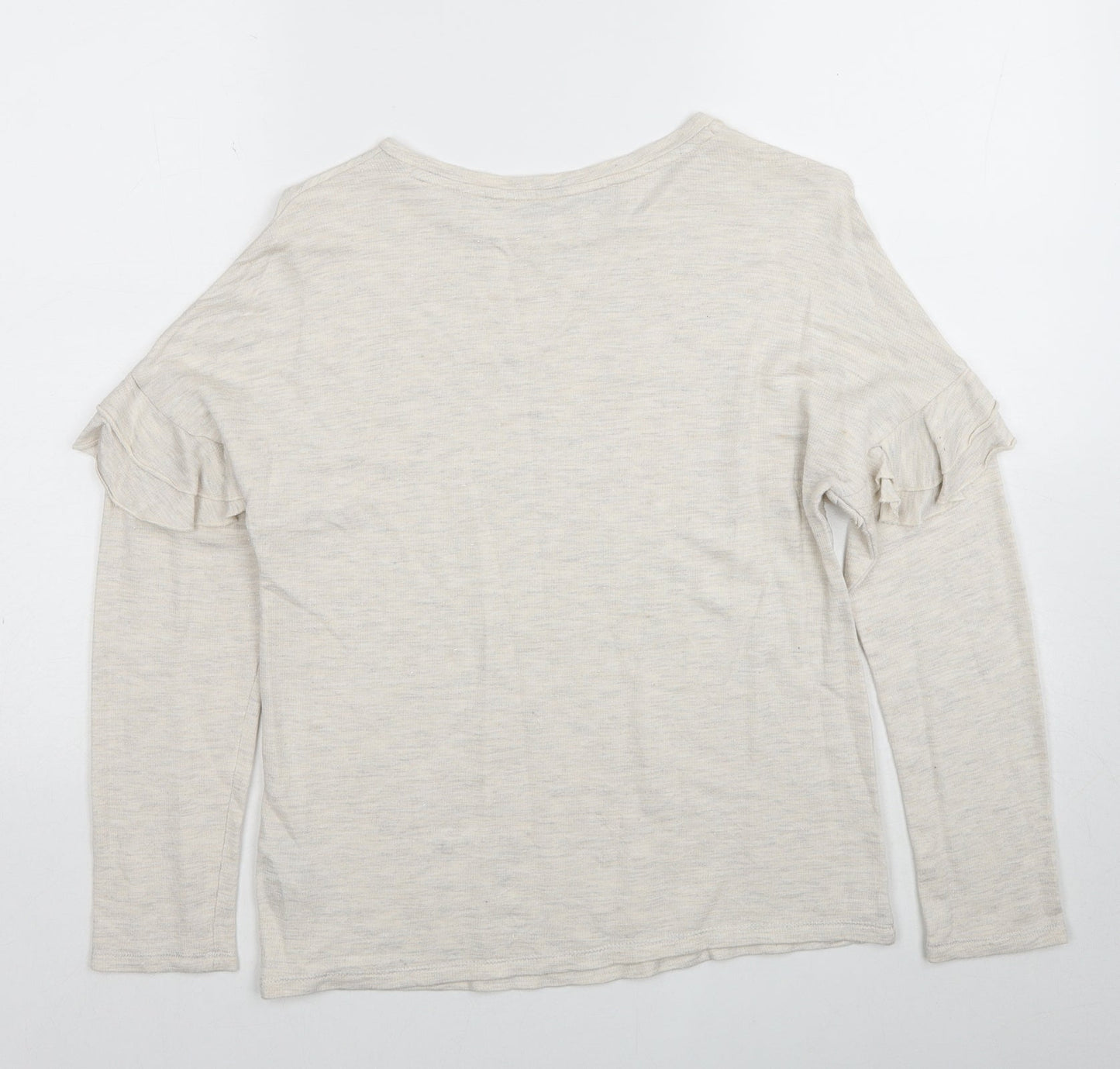 Marks and Spencer Womens Ivory Round Neck Viscose Pullover Jumper Size 10