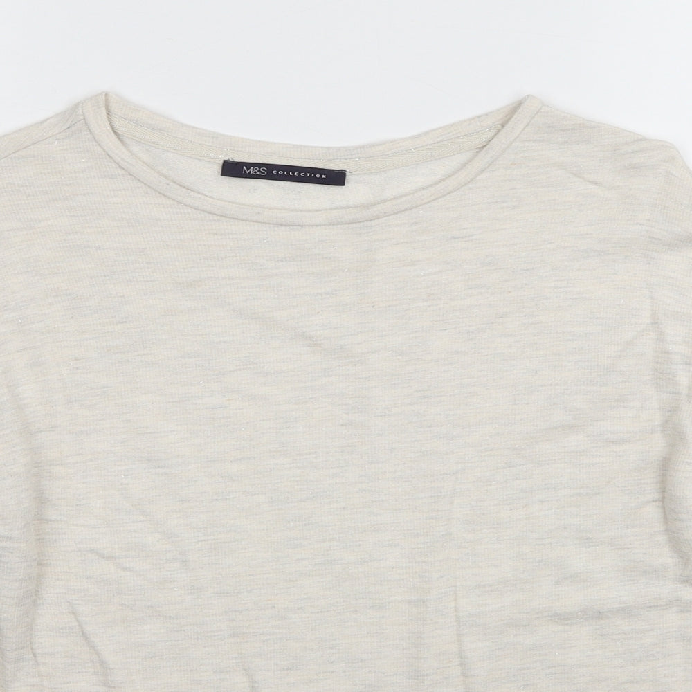 Marks and Spencer Womens Ivory Round Neck Viscose Pullover Jumper Size 10