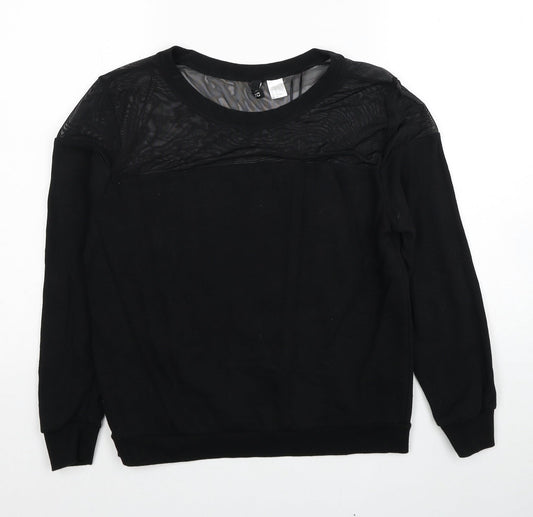 Divided by H&M Womens Black Cotton Pullover Sweatshirt Size M Pullover