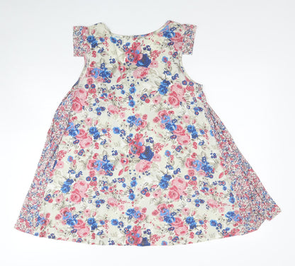 Next Womens Multicoloured Floral Cotton A-Line Size 10 Scoop Neck Pullover