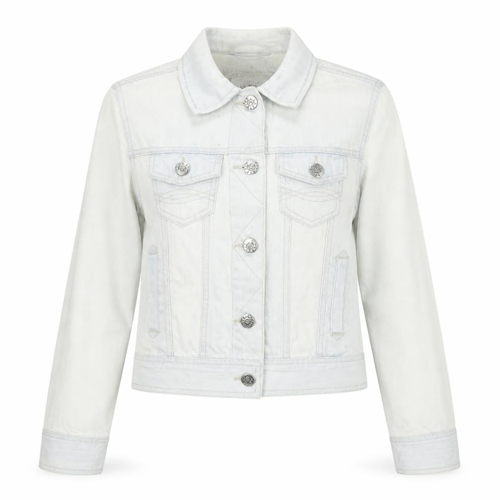 Denim & Co. Womens Blue Jacket Size 8 Button