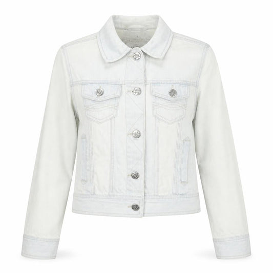 Denim & Co. Womens Blue Jacket Size 8 Button