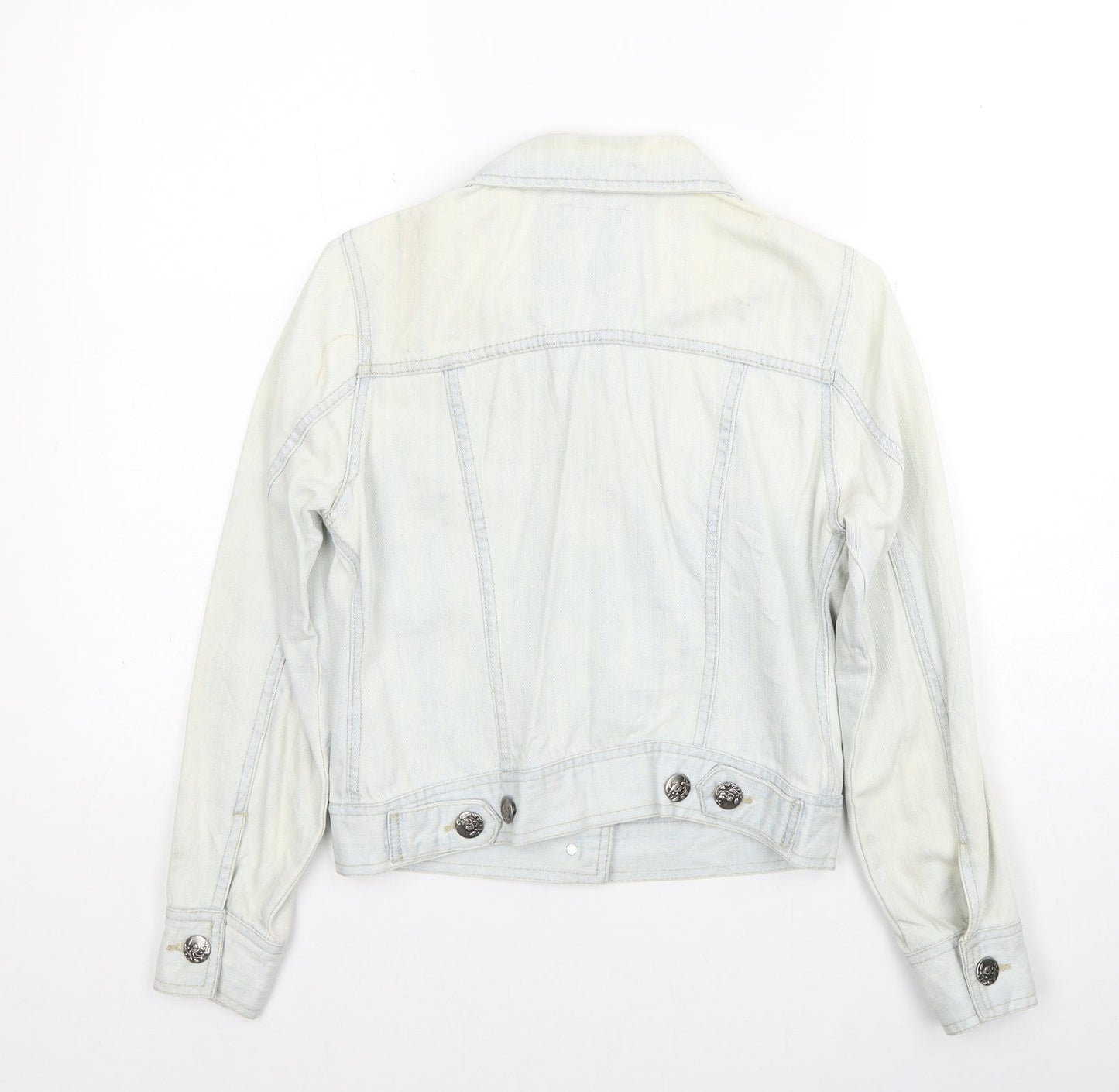 Denim & Co. Womens Blue Jacket Size 8 Button