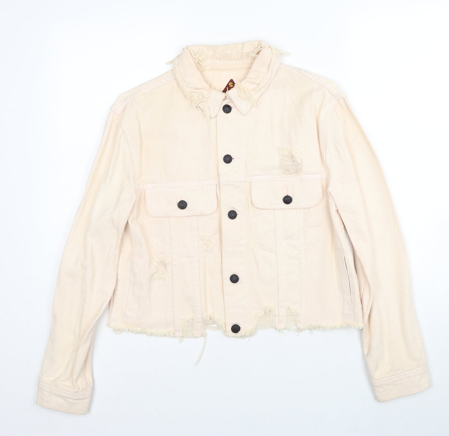 Signature 8 Womens Beige Jacket Size S Button