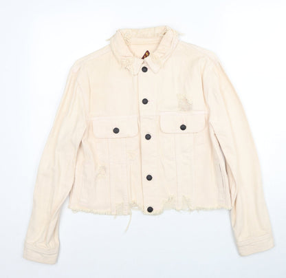 Signature 8 Womens Beige Jacket Size S Button