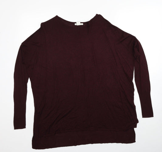 H&M Womens Red Round Neck Acrylic Pullover Jumper Size S