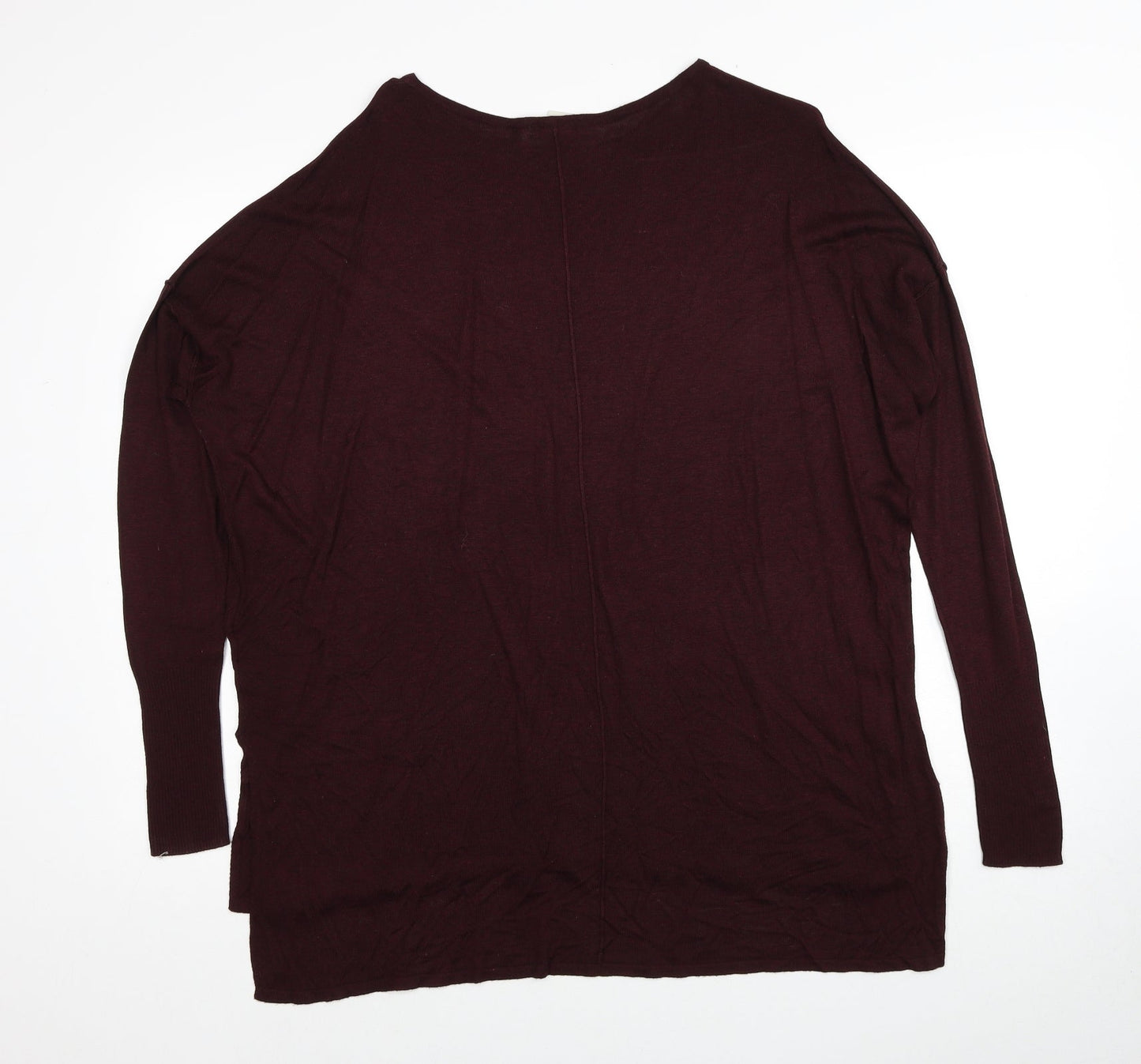 H&M Womens Red Round Neck Acrylic Pullover Jumper Size S