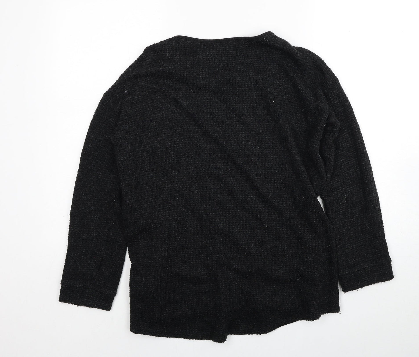 River Island Womens Black Round Neck Acrylic Pullover Jumper Size 8