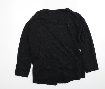 River Island Womens Black Round Neck Acrylic Pullover Jumper Size 8