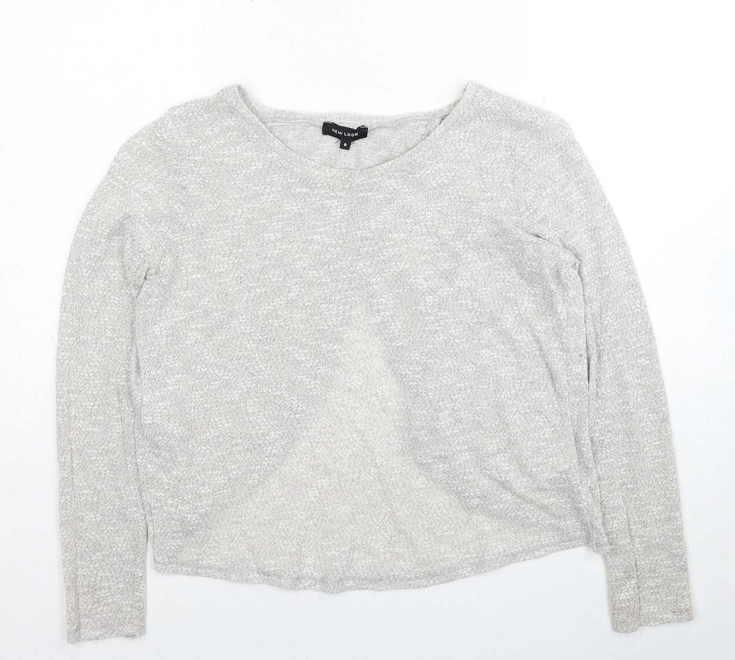 New Look Womens Grey Round Neck Polyester Pullover Jumper Size 8