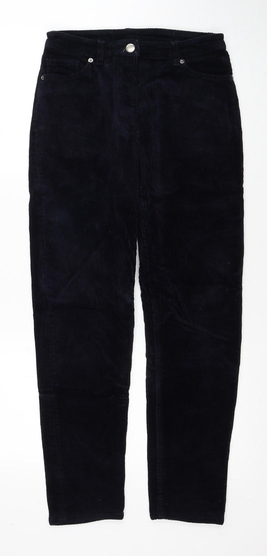 Monki Womens Blue Cotton Trousers Size 8 Regular Zip