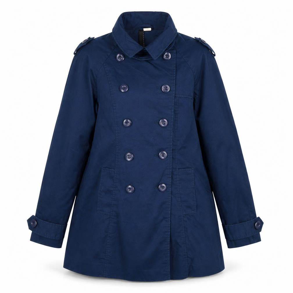 H&M Womens Blue Pea Coat Coat Size 10 Button