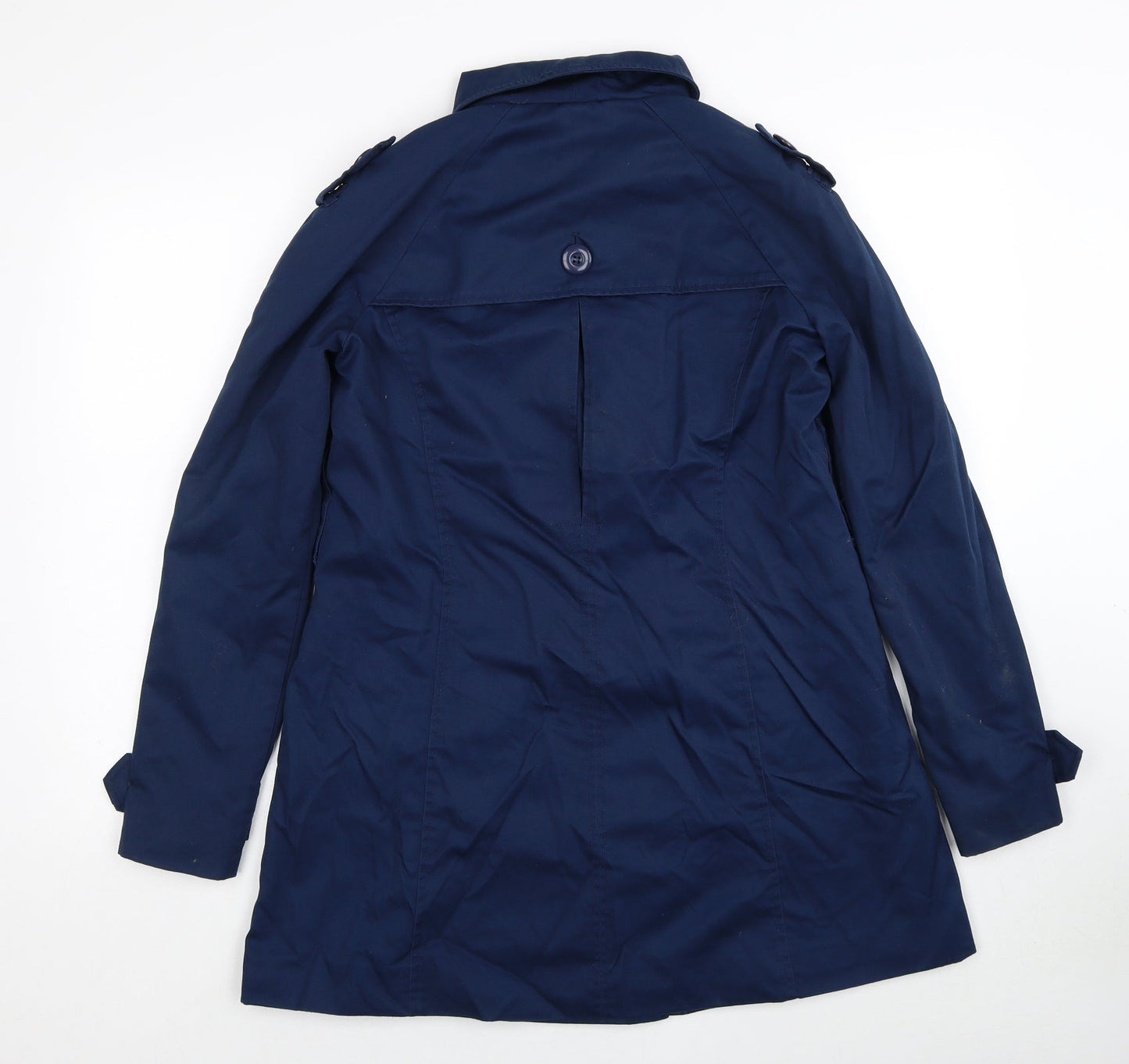 H&M Womens Blue Pea Coat Coat Size 10 Button
