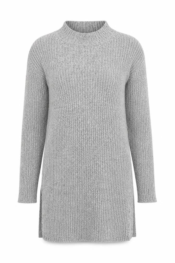 Topshop Womens Grey Round Neck Viscose Pullover Jumper Size 8